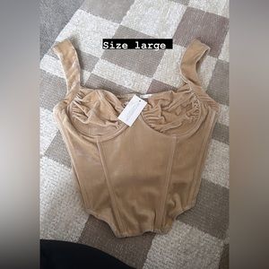 Velvet boned corset top